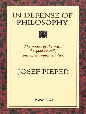 cover image of In Defense of Philosophy